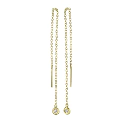 0.04CT DIAMOND THREADER EARRING
