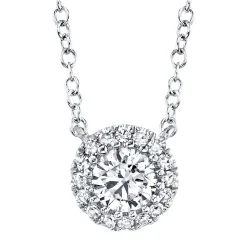 0.20CT-CTR(ROUND) 0.05CT-SIDE DIAMOND NECKLACE